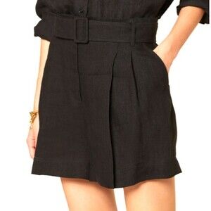 MARELLA Women’s Panama Linen Pleated Belted Shorts size 10US/14UK/40EU NWOT